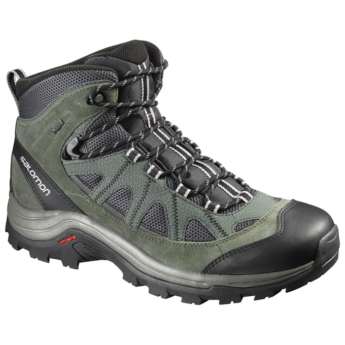 Bottes De Randonnée Salomon Homme Vert Olive / Noir - Salomon AUTHENTIC LTR GTX® - France (8165-PSVU